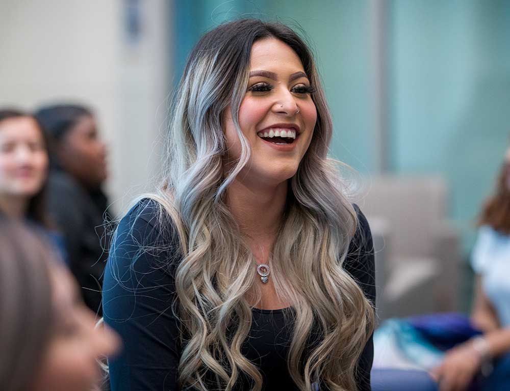 Smiling female student