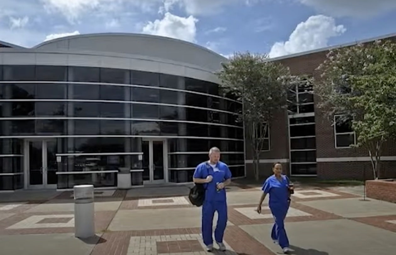 Students walking on campus